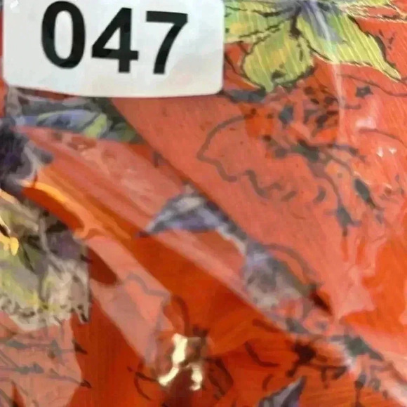 Adelyn Rae Dress S Cold Shoulder Ruffle Floral Orange Maxi Asymmetrical Hem - Picture 7 of 7